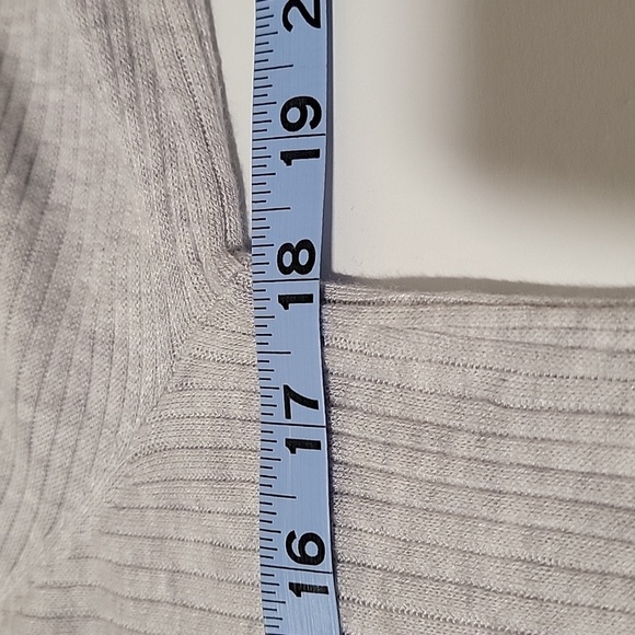 Loft Cardigan Sweater Duster Longline Open Front Long Sleeve Ribbed Gray Cozy SP - Picture 9 of 11